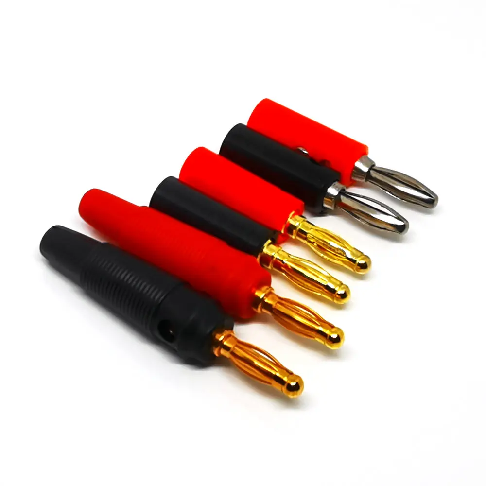 4 шт. аудио Динамик винт типа &quotбанан&quot золотой пластине Вилки разъемы мм черный