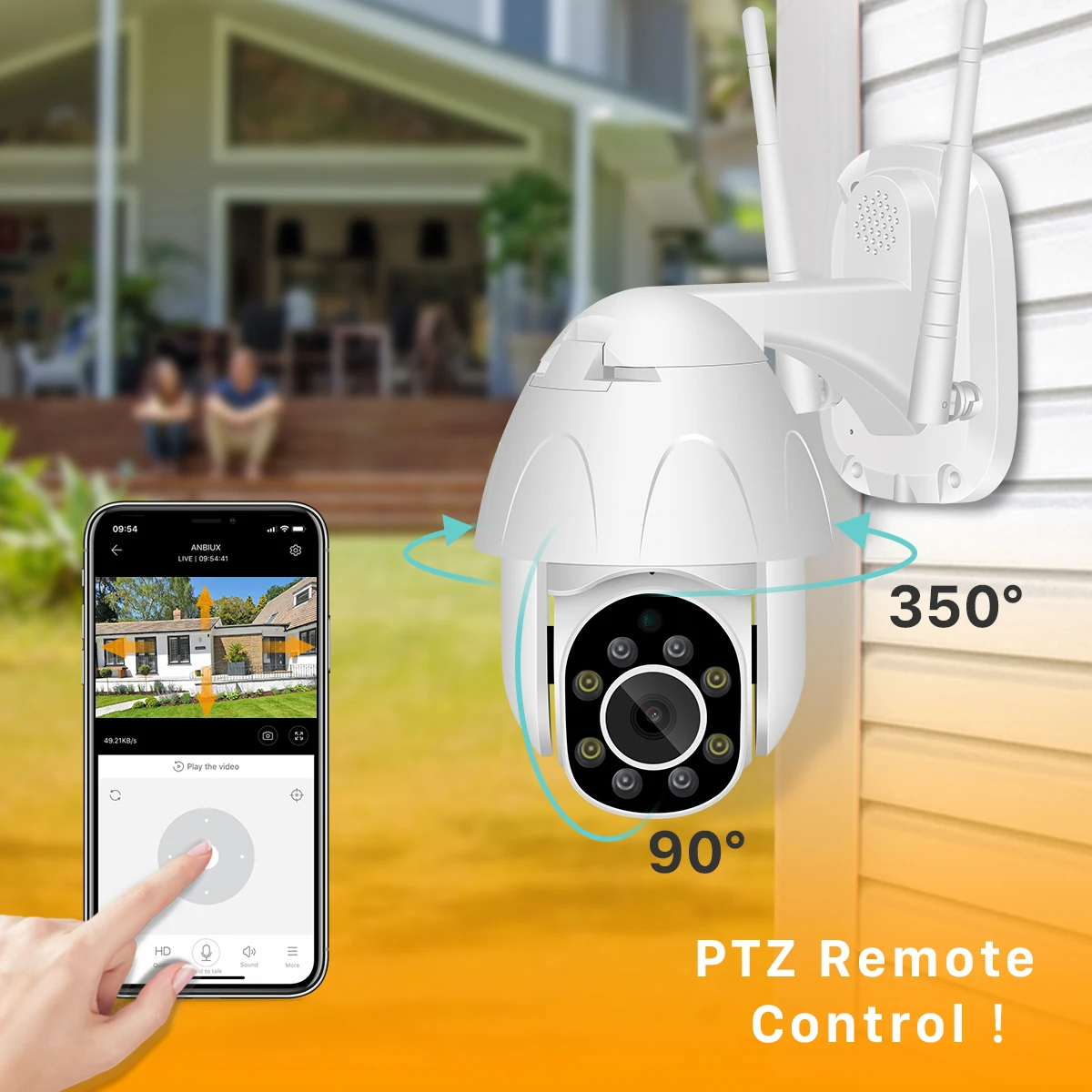 BESDER PTZ Wi-Fi Камера 2-мегапиксельная Автоматическое Слежение 4-кратный Цифровой Зум Скорость Купольная камера Облачное хранилище Водонепроницаемая Главная Безопасность IP-камера