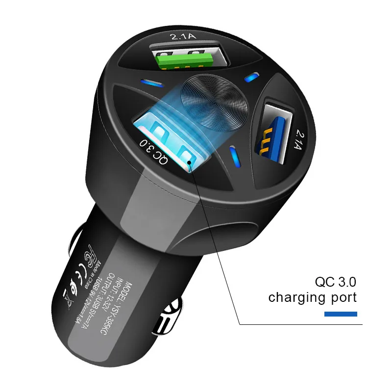 Автомобильное зарядное устройство с USB портом 12 В QC 3 0|Зажигалка| |