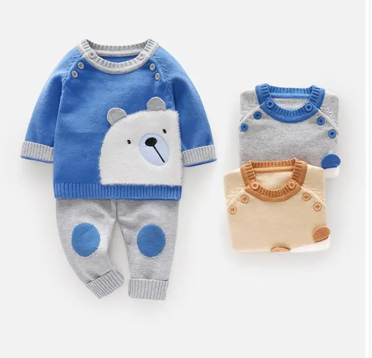 Весенне осенний костюм со свитером куртка кардиган для новорожденных детский