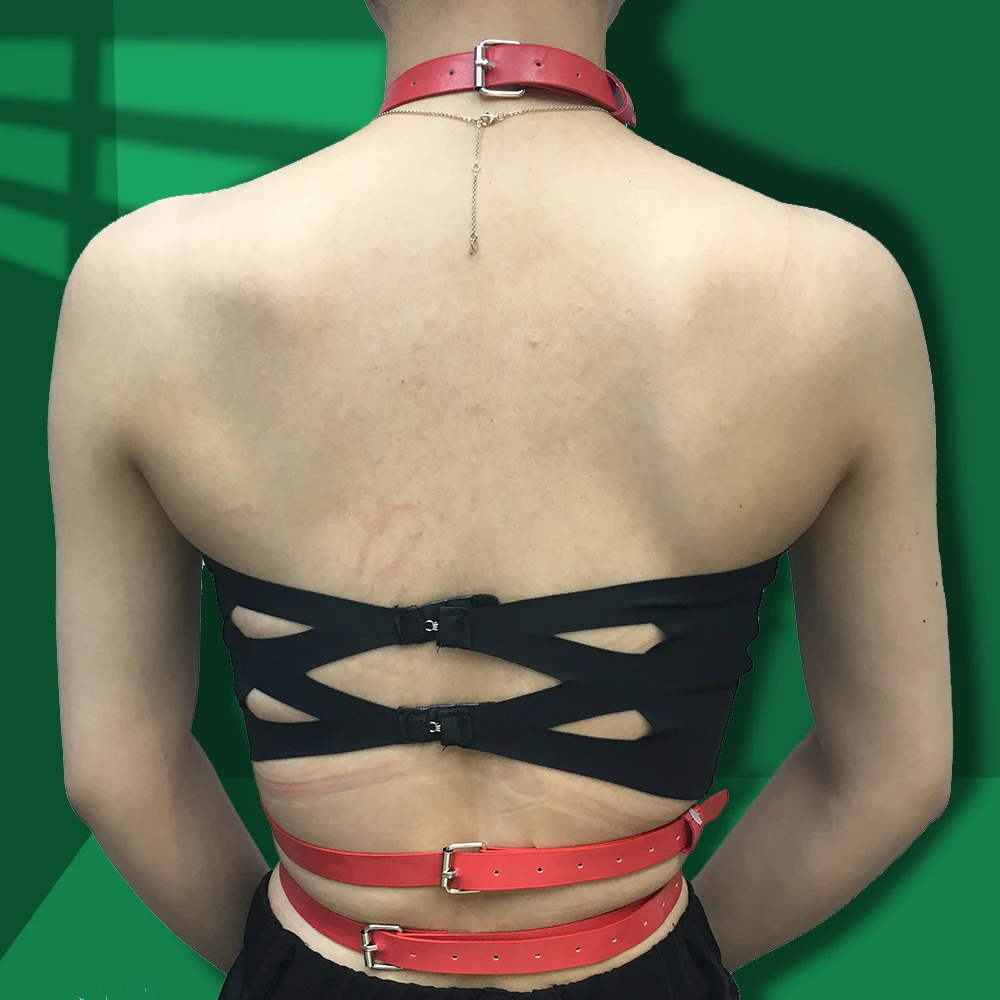 BAFEI Bdsm Chest Belt Body Bondage Cage Bra Leather Harness Women Waist Suspenders Garter Lingerie Pastel Goth Clothes Gay Club