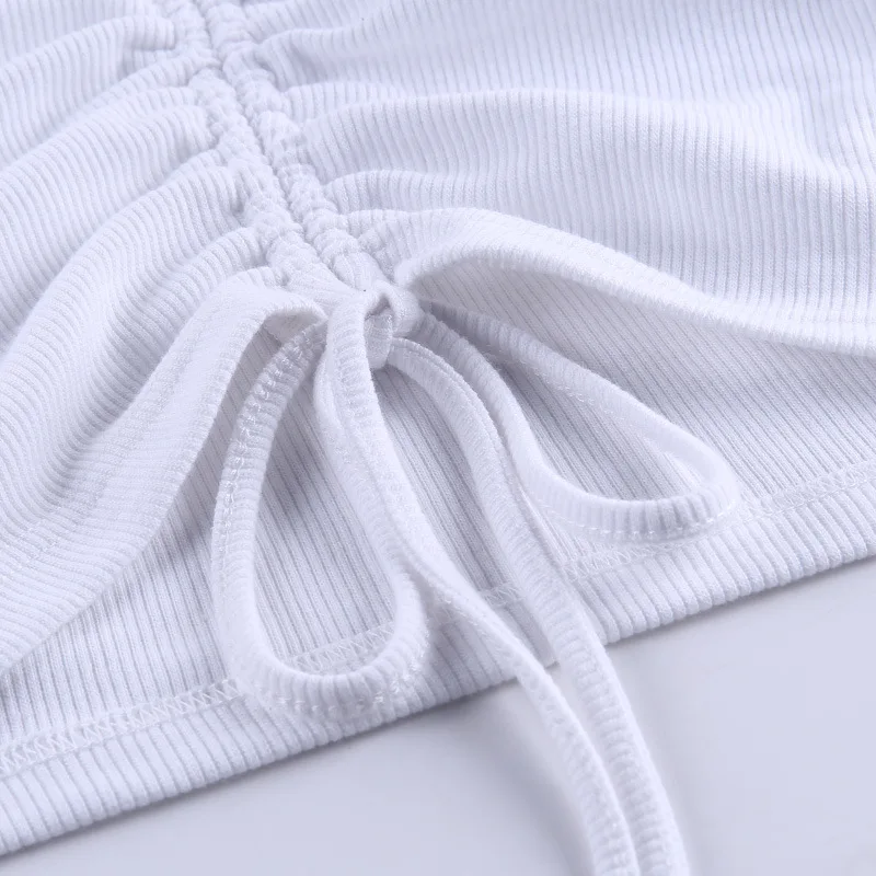 

2021 Short Sleeve Folds Sexy Crop Top Spring Summer Women V-Neck Fashion Street Style Outfits Exposed Navel Tshirts Club Tees