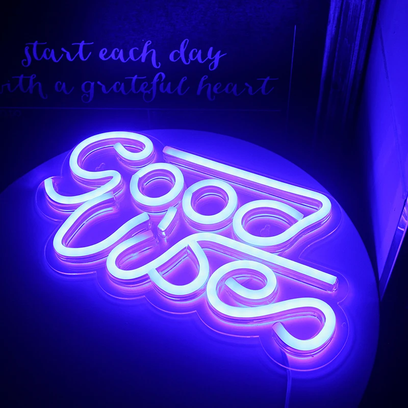 Неоновые светодиодные светильники Wanxing с надписью Good Vibes неоновая вывеска для