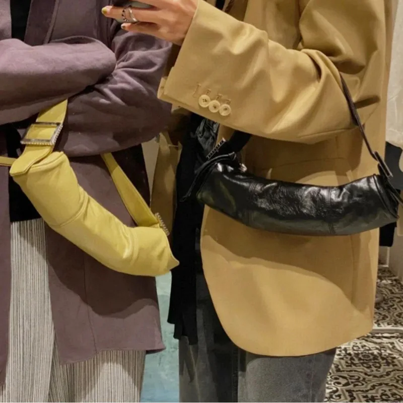 

Retro Meniscus Shape Ladies Underarm Bag 2021 Trend PU Leather Ladies Shoulder Bag Niche Women Handbag Designer Handbag