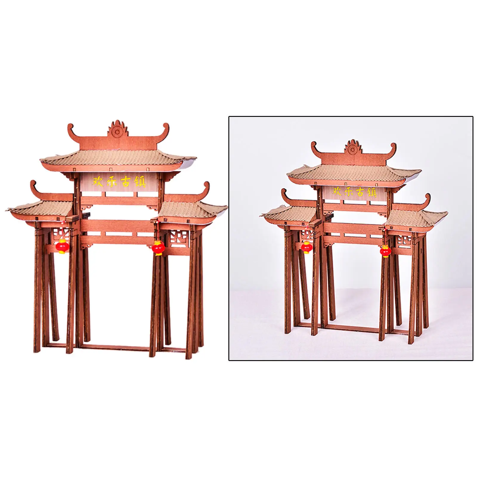 

Light Up DIY Dollhouse Educational Toy Building Model Chinese Archway for Xmas Present