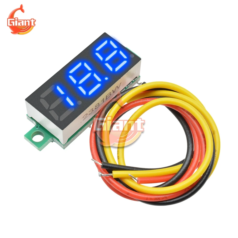 

DC 0V-100V 0.28 inch LED Digital Voltmeter Voltage Meter Volt Detector Monitor Tester Panel Car 5V 12V 24V Red Green Blue Yellow