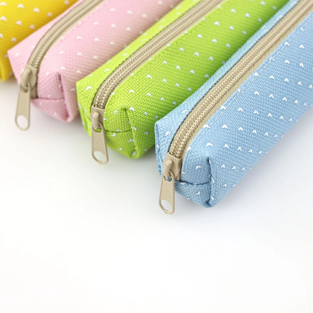 

1Pc Super Slim Cute Candy Color Pencil Case Lovely Wave point Pen Bag Stationeries Pouch Office School Supplies