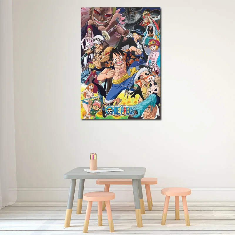 

Anime One Piece Poster Luffy Canvas Painting Mural Living Room Bedroom Modern Home Cuadros Decoration Child Gifts