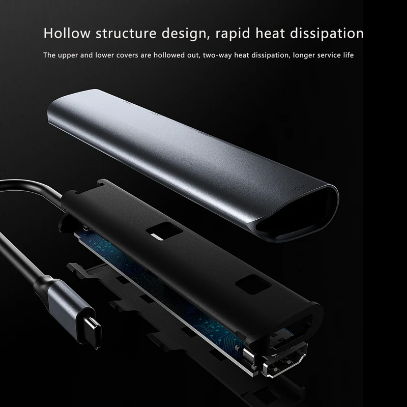 

5 in 1 USB Type C Hub Type-C Docking Station 5 in 1 Adapter Dual Type-C 4K HDMI PD 60W for PC Laptop