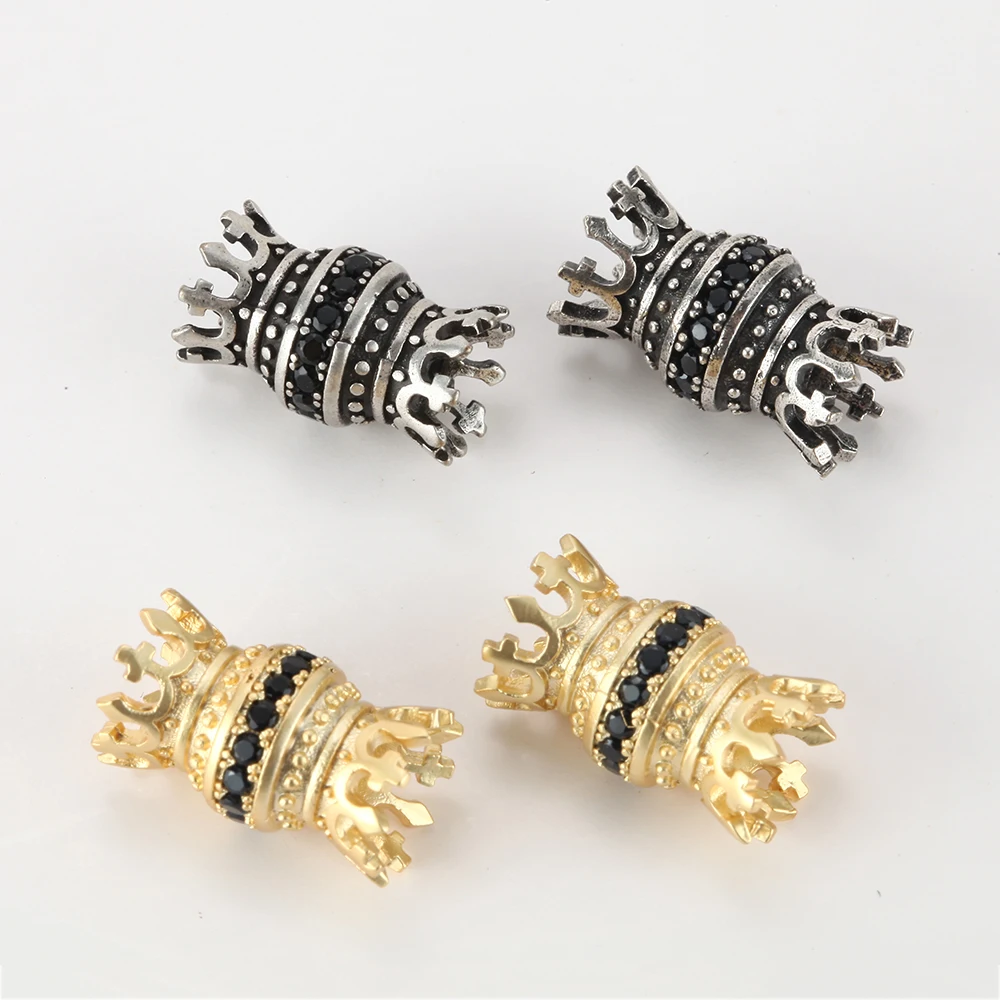 Спейсер в виде короны бусины для изготовления ювелирных изделий золотые