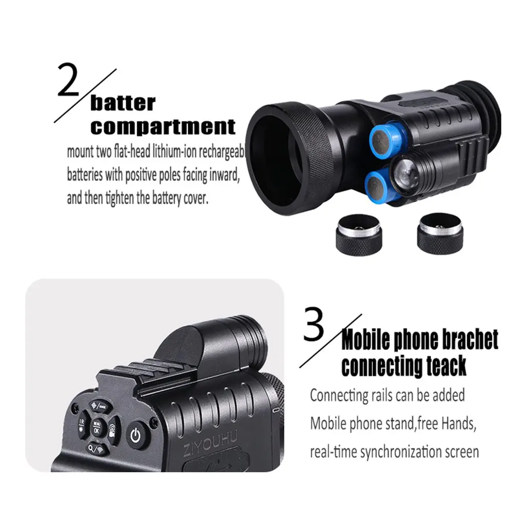 200m Range Digital Hunting Night Vision Rifle Scope Monocular Optic IR Sight Camera Multi-Imaging mode & Language | Спорт и
