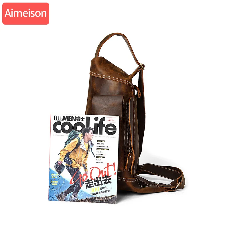 Мужская сумка мессенджер из натуральной кожи в стиле ретро|Сумки-тоут| |