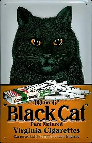 

Black Cat Theme Metal Tin Sign 12x16 Inch Home Kitchen Travel Decor Retro Tin Sign