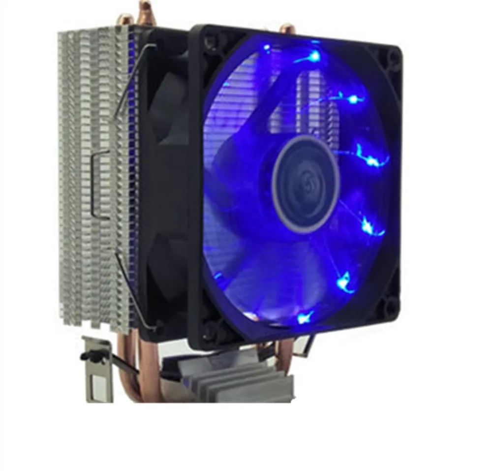 90 мм 4Pin Процессор теплоотводы, но тихими вентиляторами для Intel LGA775/1156/1155/1151/1366/2011 для AMD 2 тепловые трубы радиатор процессора Вентилятор