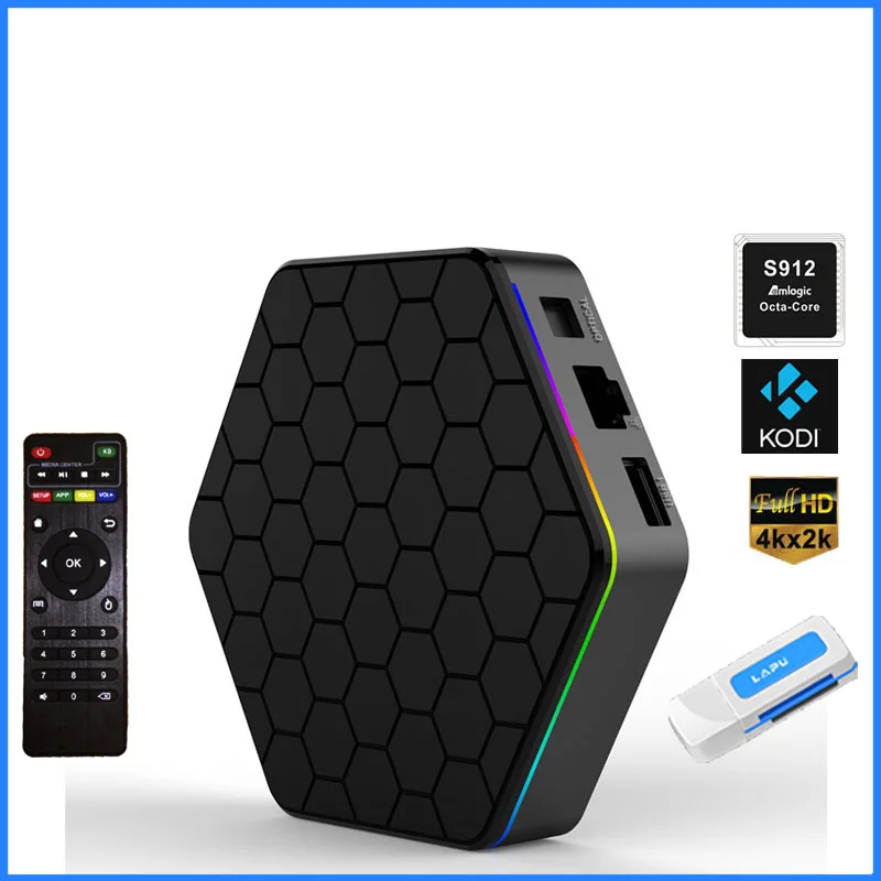 2021 Digital Smart TV Box Android Amlogic S912 Octa Core DDR3 3GB RAM 32GB ROM Set-Top Receiver T95Z with WIFI