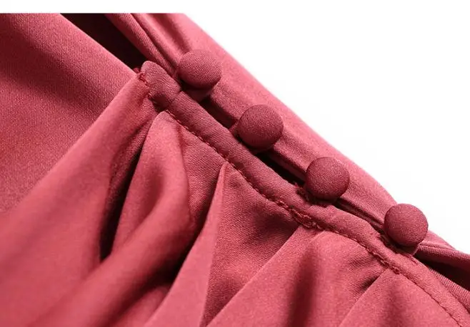 

Spring Fall Fashion Office Ladies Women Irregular Pleated Full Sleeve Imitation Silk Blouse Top Shirt , Tops Blouses for Women
