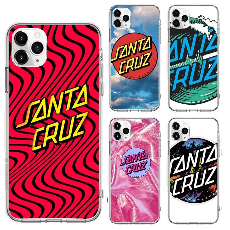 

santa cruz Phone Case For Clear-Iphone 5 5s se 6 6s 7 8 11 12 X Xs Xr Pro Plus Max Mini Cover
