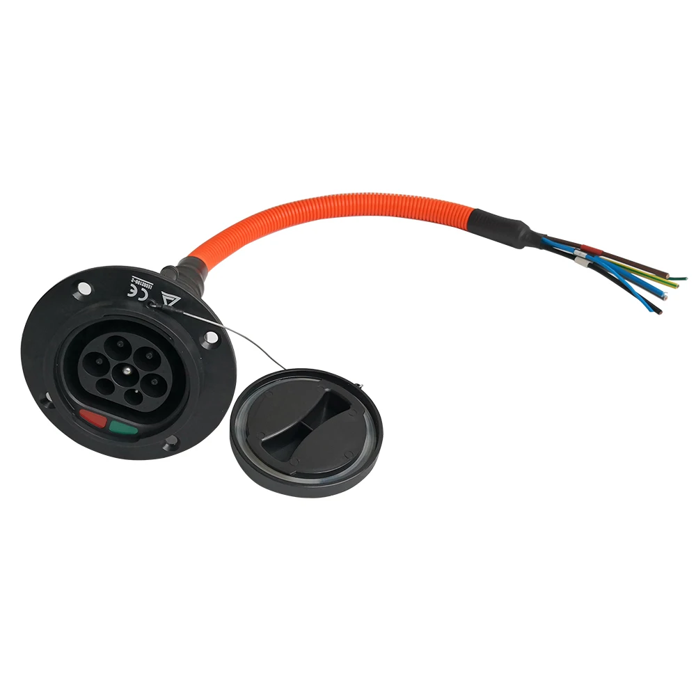 Разъем 32A EVSE Тип 2 Европейский стандарт IEC 62196 автомобильная боковая розетка EV