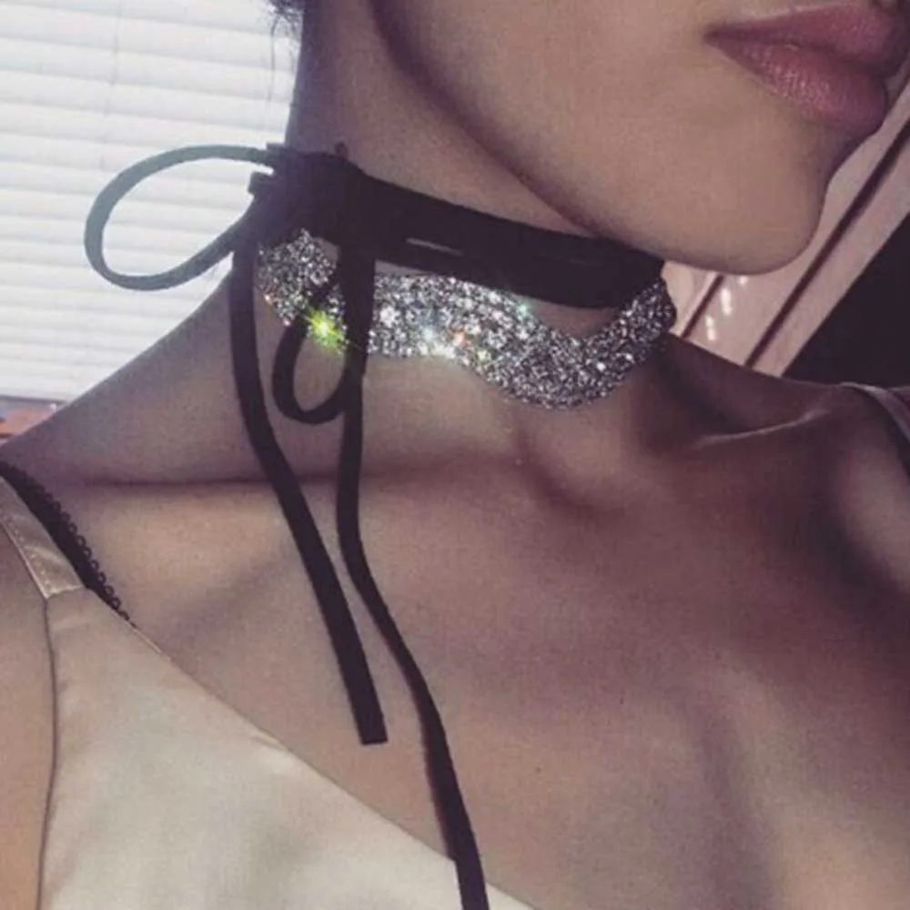 Золотые вечерние черные Колье со стразами для выпускного вечера свадебное