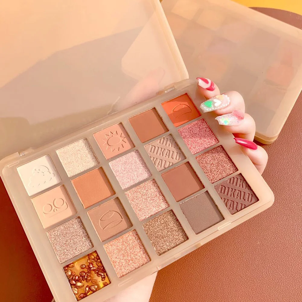 

20 Colors Eyeshadow Palette Matte Earth Color Eyeshadow Palette Metallic Shimmer Glitter Eyeshadow Waterproof Long-lasting