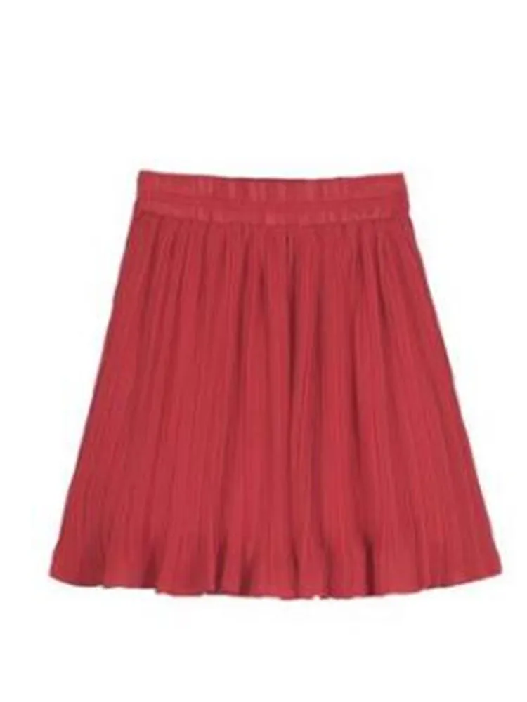 Женские летние плиссированные юбки Женская однотонная винтажная юбка с