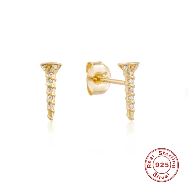 

Aide Genuine 925 Sterling Silver Jewelry Statement Earring Zirconia Personalized Stud Earrings Crystal Women Piercing Pendientes