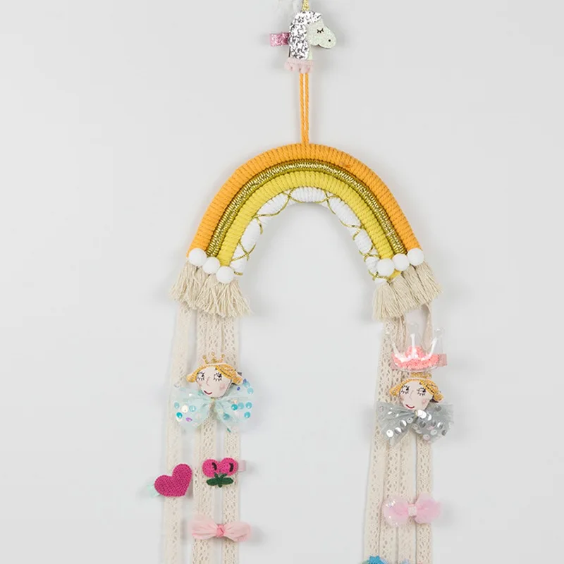 

Wall Pendant Hair Rope Finishing Jewelry Decoration Ins Wallbow CHildren's Hairpin Hairband Storage Rack