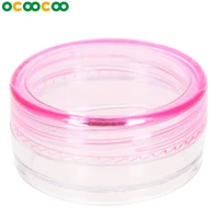 5pcs cosmetic sifter jars pot box nail art cosmetic bead storage makeup cream box plastic container round bottle pink