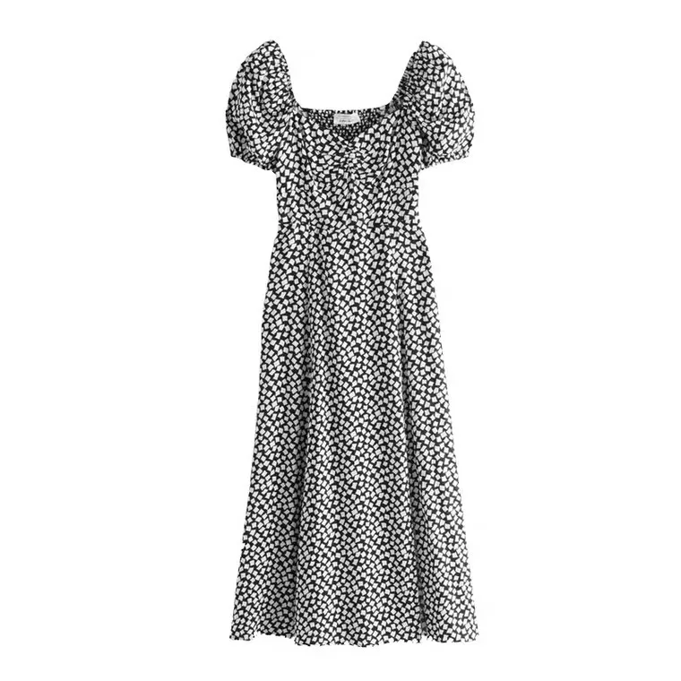 

Off-the-shoulder summer dress ladies short-sleeved floral print dress female casual bohemian beach dress