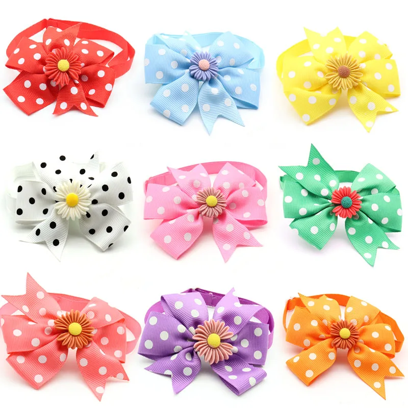 

50 Pcs Small Pet Dog Accessories Ribbon Bowknot With Cute Accessories Dog Bow Ties Pet Supplies Dog Party Grooming Product
