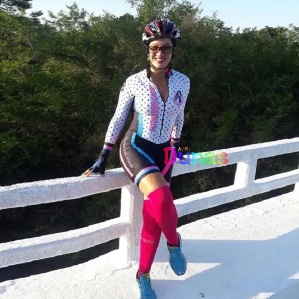 

Dunas Cyclist Overalls Long Sleeve Female Cycling Outfit Little Monkey Triathlon Skinsuit Jumpsuit Women's Bicycle Clothing 2021