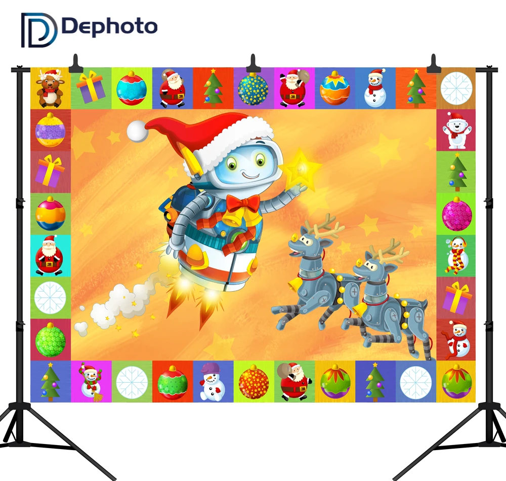 Фон для фотосъемки с изображением рождественской сцены рамкой рождественские