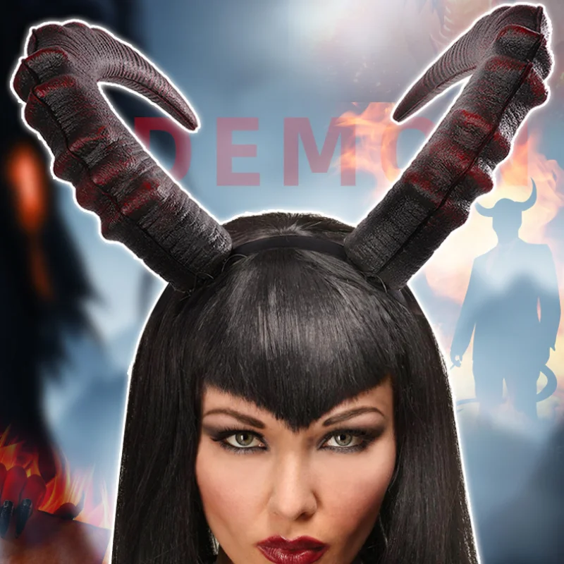 Головной убор из дьявольского рога для косплея аксессуары Хэллоуина мужчин и