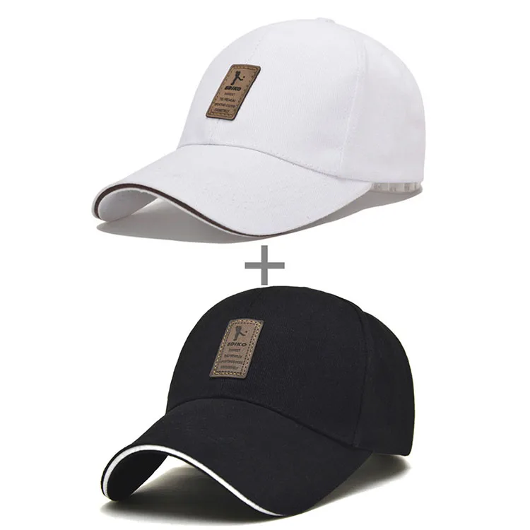 [AETRENDS] Для мужчин хлопок Бейсбол Кепки 6 Панель Snapback Bone шапка Z-1936 - Цвет: White and Black 1