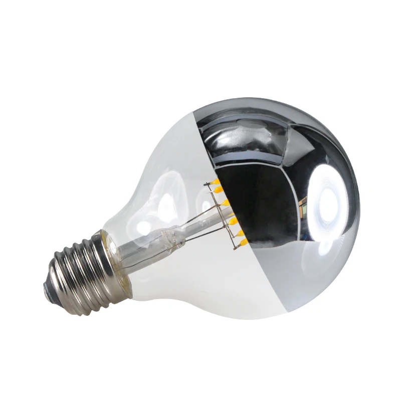 G80 E27 6 Вт, бесплатно послана по срочной доставке светодиодная нить COB led лампочки 110v 220v затемнения Глобус эдиссона серебристого цвета с зеркальным напылением бестеневая лампа E 27 26 Освещение