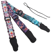 adjustable printing guitar strap guitar accessories with national style flowers pattern 3 colors optional for guitarbass