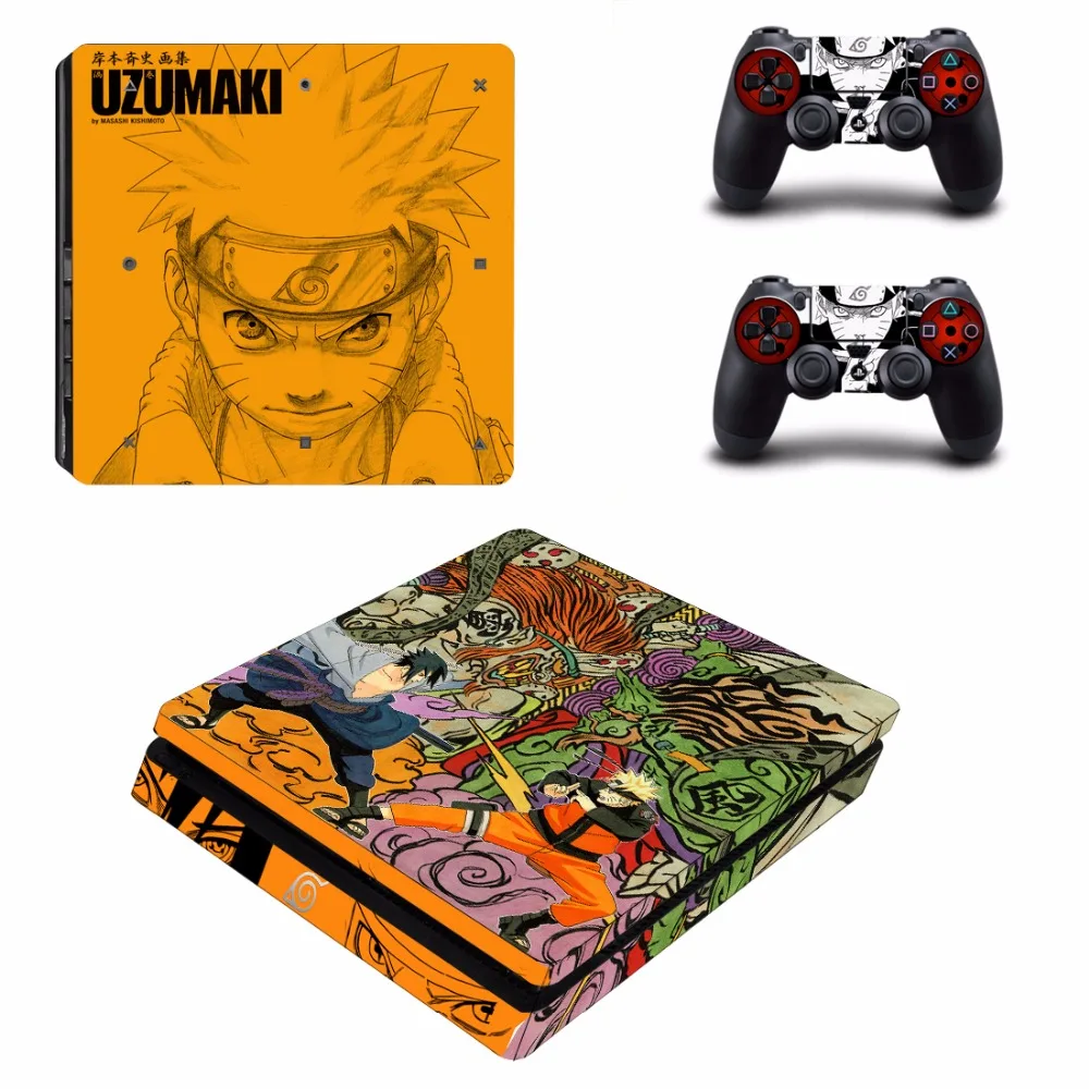 Виниловая наклейка Аниме Наруто Boruto PS4 Slim Skin для консоли Sony Playstation 4 и 2 контроллера