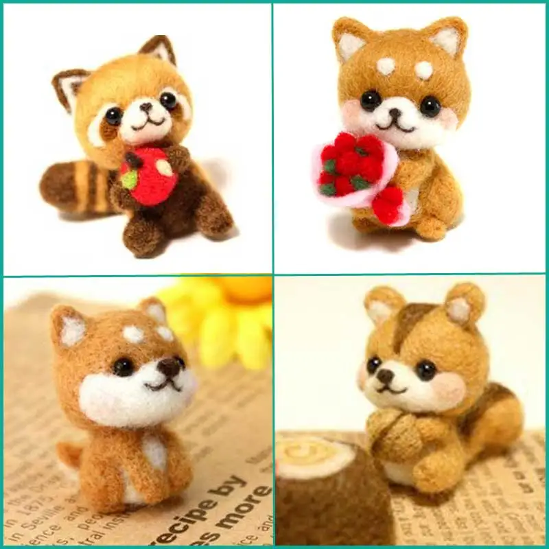 Модная маленькая игрушка кукла белка собака шерсть игла для валяния животное