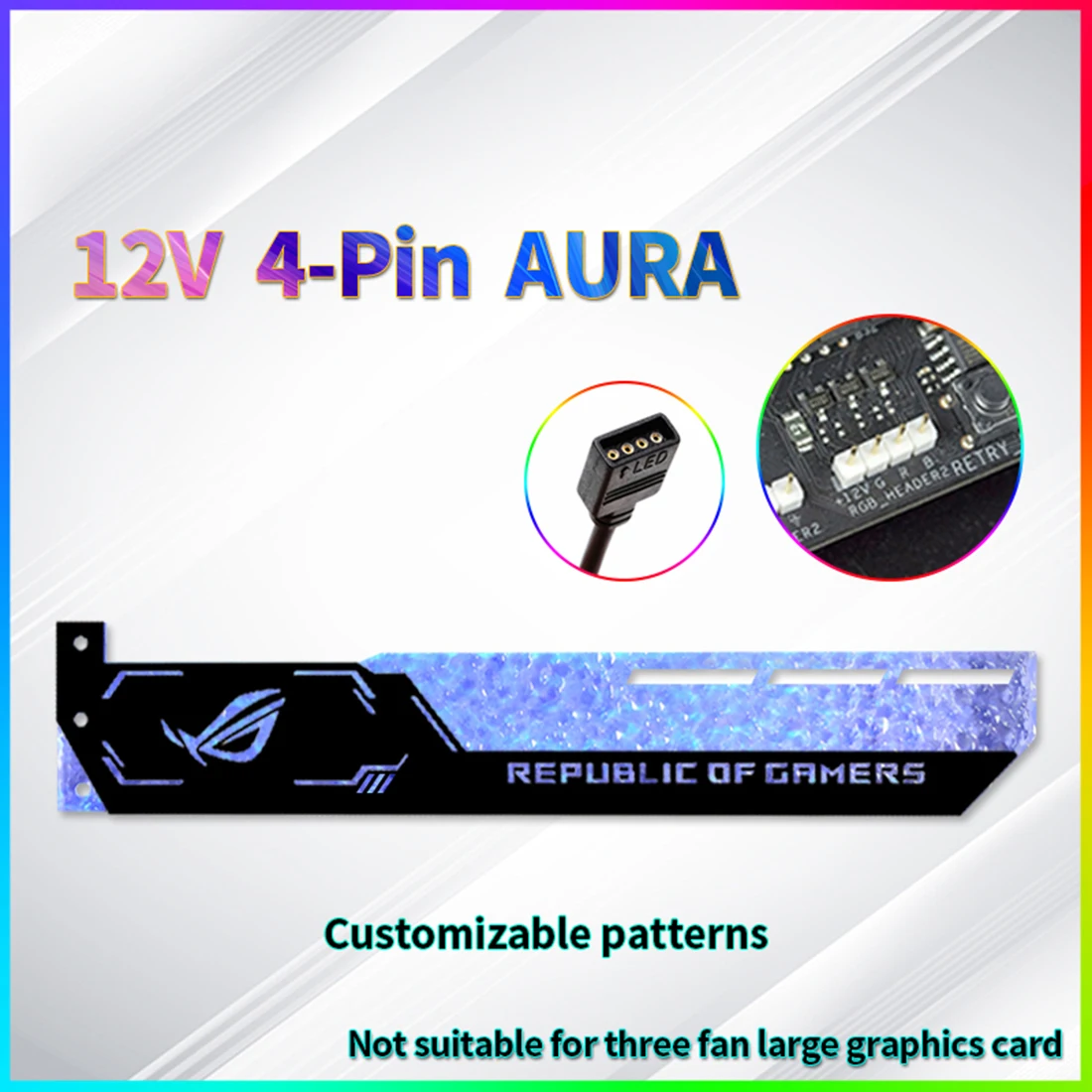 12V 4 Pin коробка передач с Графика держатель для карт синий GPU Поддержка видео