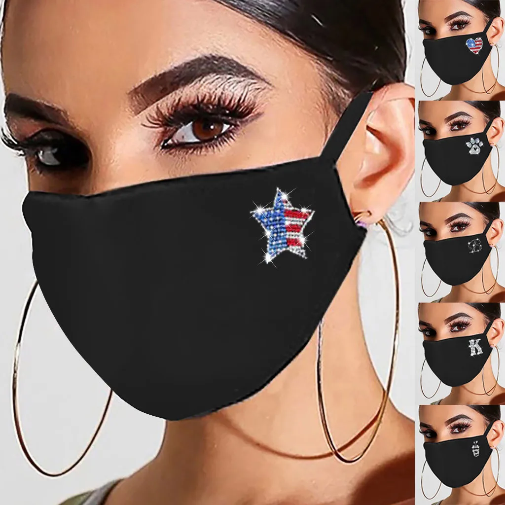 Модная маска для лица с кристаллами женщин хлопковая из ледяного шелка