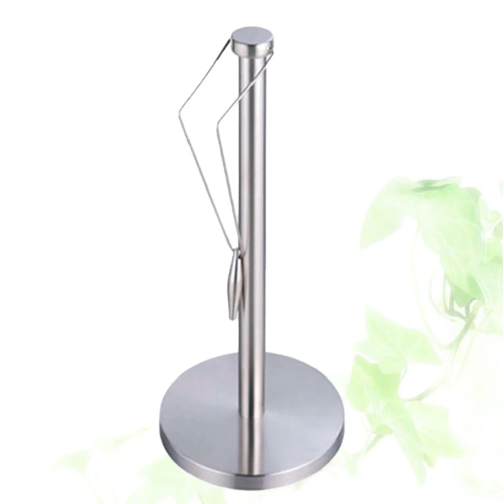 

Multifunction Standing Paper Holder Stainless Steel Kitchen Tissue Holder Countertop Anti-Slip Simply Tear Roll Contemporary Pap