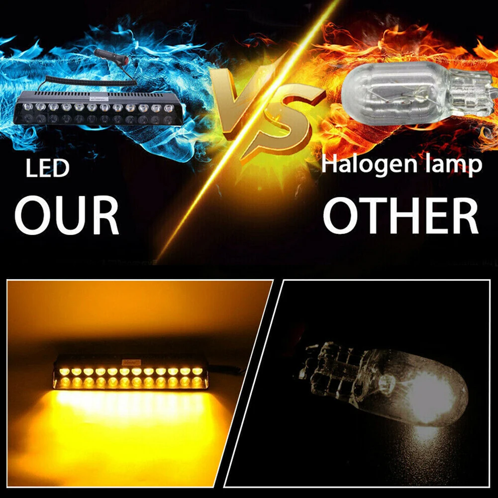 Car Windshield LED Strobe Lights Flashing Dash Emergency Lamp Amber Warning 12V | Автомобили и мотоциклы