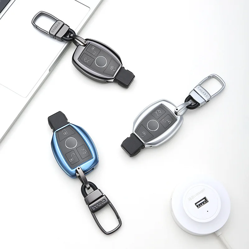 

Алюминиевый сплав + ТПУ чехол для ключа автомобиля для Mercedes benz A B R G Class GLK GLA w204 W251 W463 W176