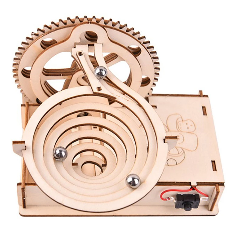 

3D Wooden Puzzle Mechanical Kit Stem Science Physics Toy Maze Ball Assembly Mode
