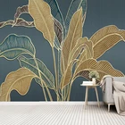 Пользовательские 3D банановые листья современные роскошные Фото Обои фреска спальня исследование гостиная столовая украшение стены Papel де Parede