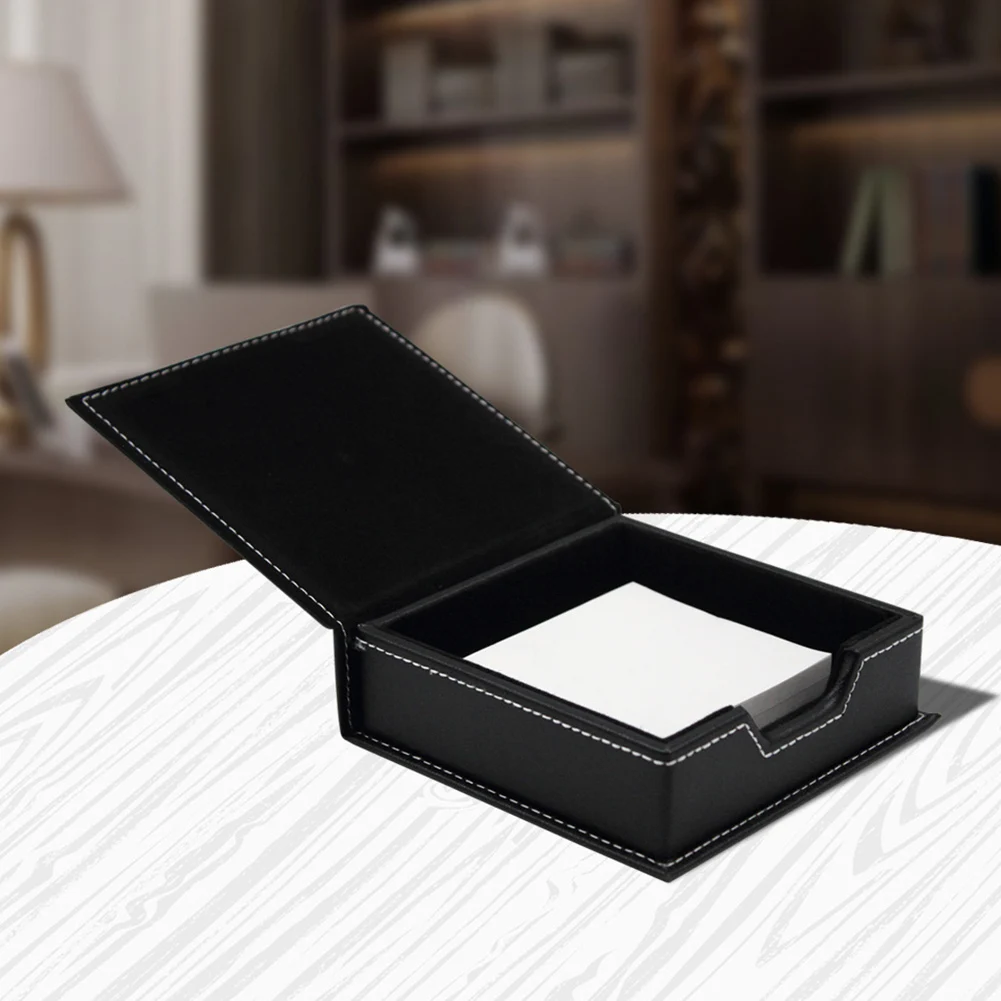 

Notes Box Home Desktop Sundries Card Storage Memo Hotel Table PU Leather Stationery Business School Office Organizer
