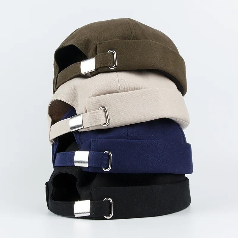 

Spring Summer Men Skullcap Women Brimless Hats Hip Hop Beanie Skullcap Street Knitted Hat Men Casual Pumpkin Portable Melon Cap