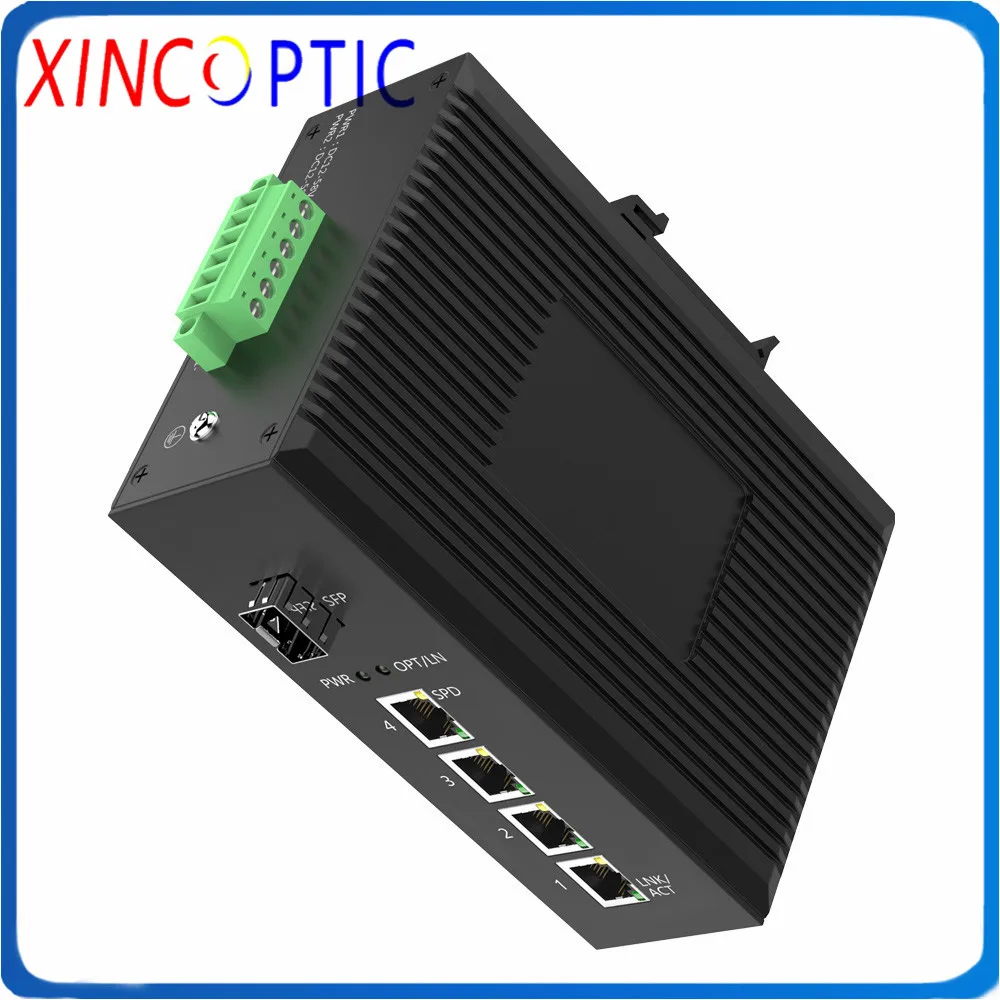 4POE IEEE802.3af/at + 1 двойное волокно SM 1310 нм 20 км SC.3 порт 10/100/1000 м Промышленный Коммутатор