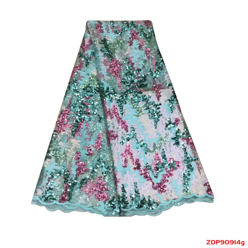 

French lace fabric 5yds rose gold sequins fabrics for women dresses new arrival high quality nigerian fabric f190914