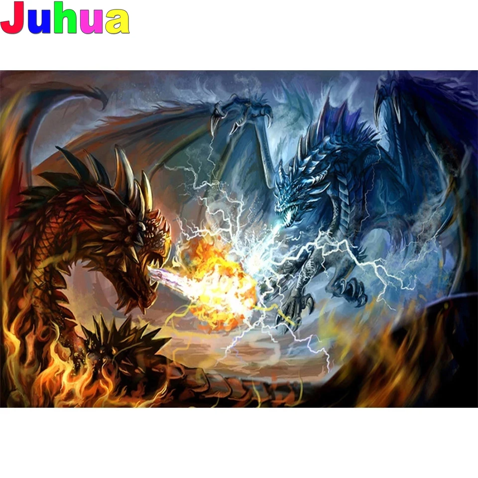 

Алмазная 5D картина «ледяной дракон» с фантазией, мозаика с полным заполнением, абстрактная вышивка из страз, подарок для домашнего декора в скандинавском стиле